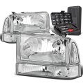 Chrome Clear Side Headlight Corner Lamps Tool Kit For Ford F-250 F-350 F-450 F-550 Super Duty 99-04 