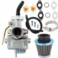 Pz20 Carburetor With Air Fuel Filter Kits For 50cc 70cc 90cc 110cc 125cc Chinese Quad 4 Stroke Atv -taotao Nst Sunl Kazuma Baja 