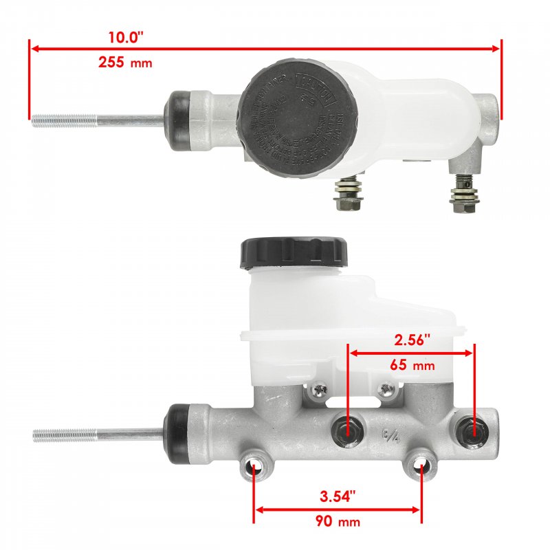 Brake Master Cylinder For Polaris Rzr General And Kawasaki Mule Pro 43015-0595 Silver Metal