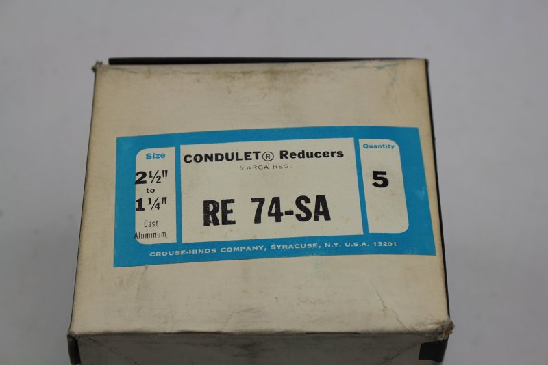 Cooper Crouse-hinds Re74-sa Reducer 1-1 4 Inch X 2-1 2 Threaded Copper-free Aluminum 5 Pack
