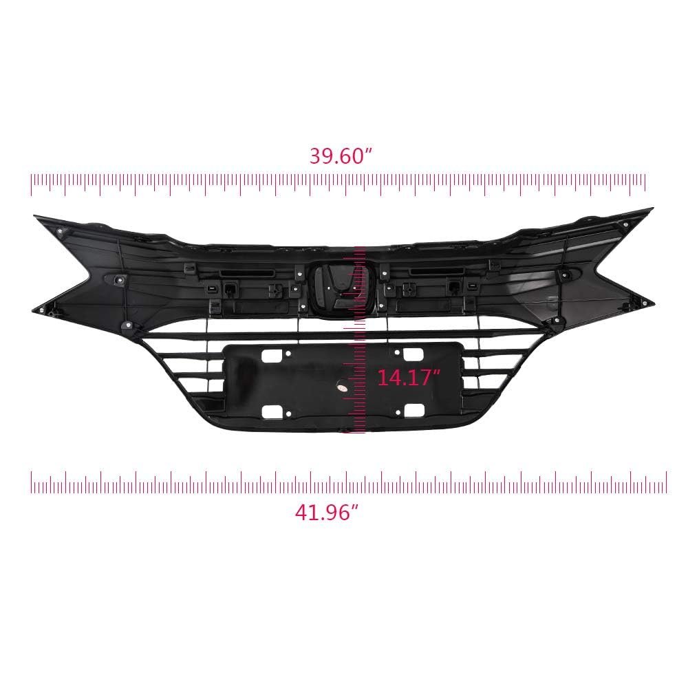 Front Upper Grille For Honda Hrv 2016 2017 2018 Full Black And Chrome Replacement Radiator Grill