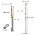 Uxcell Tap Drill Bit Set 5-40 Unc Straight Flute Thread And 1 10 2 6mm Twist Titanium Coated M2 High Speed Steel Repair Tapping