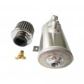 Jem Jules 10an Polished Aluminum Oil Catch Can Reservoir Tank W Breather Filter Baffled 750ml Kit Cylinder 2 Front Ports 