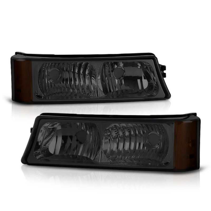 Bumper Fog Lights Lamps Assembly For 2003-2006 Chevy Avalanche Silverado 1500 2500 3500 Pickup Truck Metallic Chrome Housing