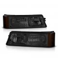 Bumper Fog Lights Lamps Assembly For 2003-2006 Chevy Avalanche Silverado 1500 2500 3500 Pickup Truck Metallic Chrome Housing 