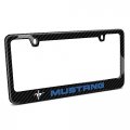 Ipick Image Made For Ford Mustang In Blue Black Real 3k Carbon Fiber Glossy Finish License Plate Frame