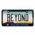 Ipick Image Made For Ford Mustang In Blue Black Real 3k Carbon Fiber Glossy Finish License Plate Frame