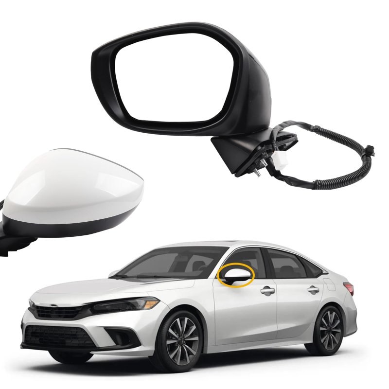 Dasbecan Driver Left Side Mirror For Honda Civic Sedan Hatchback Sport Si Lx Ex 2022 2023 With Power Glass Manual Folding Match