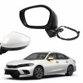 Dasbecan Driver Left Side Mirror For Honda Civic Sedan Hatchback Sport Si Lx Ex 2022 2023 With Power Glass Manual Folding Match 