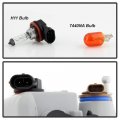 Acanii For 2017-2019 Ford Escape Bumper Driving Fog Lights Signal Lamps W Gloss Black Cover Assembly Pair Left Right