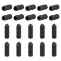 20pcs Set Screws M6x16mm Carbon Steel Cone Point Hex Socket Grub For Machinery Home Repairs And Fixtures Black 