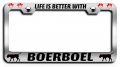 Life Is Better With Boerboel Dogs Pets Chrome Metal License Plate Frame Tag Holder D7 