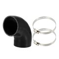 1 Set 80mm 3 15 Id 90 Degree Elbow Engine Silicone Hose Black For Car Intercooler Intake Piping With 2 Pcs Clamps 