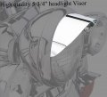 Httmt- Steel Headlight Visor 5 75 5-3 4 Compatible With H-d Sportster Softail Dyna P N Mt325-021