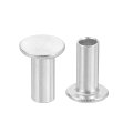 50pcs Semi Tubular Rivets 5mm X 10mm Aluminum Round Flat Head Semi-tubular Metal Stud Rivet For Industry Household Repairing 