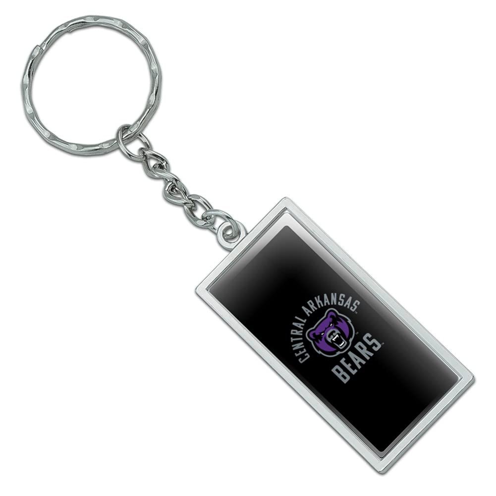 University Of Central Arkansas Bears Rectangle Keychain Chrome Plated Metal With Resin Topped Design 2in X 1in