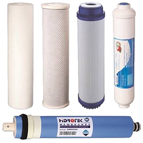 5 Ro Replacement Water Filters Reverse Osmosis Cartridges W 50 Gpd Membrane