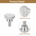 Uxcell M6x12mm Knurled Thumb Screws 5pcs 304 Stainless Steel Flat Head Bolts With Shoulder Grip Knobs Fasteners