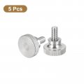 Uxcell M6x12mm Knurled Thumb Screws 5pcs 304 Stainless Steel Flat Head Bolts With Shoulder Grip Knobs Fasteners