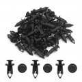 Uxcell 50pcs Black Plastic Rivet Push Pin Type Trim Fastener Clips 9mm For Car
