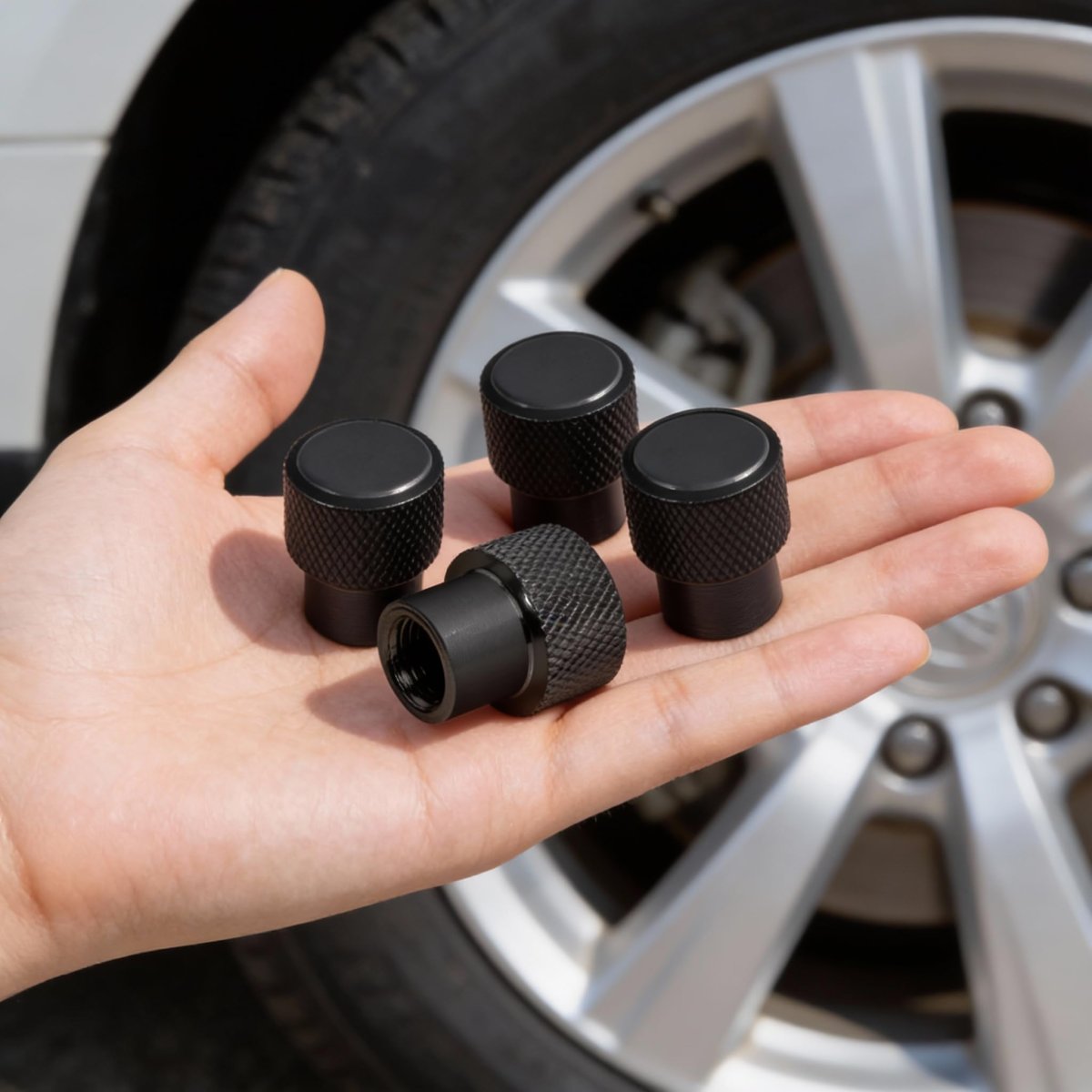 Ford Maverick On Black Premium Aluminum Tire Valve Stem Caps -set Of 4 Official Licensed