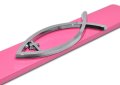 Christian Fish With Cross License Plate Frame Pink Powder Coated Metal 3d Chrome Ichthys Universal Fit For 12 In X 6 Plates