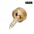 Uxcell 8pcs Decorative Screws With Caps 9mm Dia Brass Mirror Fixing Fasteners For Mirrors Tables Furniture Gold