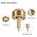 Uxcell 8pcs Decorative Screws With Caps 9mm Dia Brass Mirror Fixing Fasteners For Mirrors Tables Furniture Gold