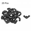 Uxcell M3 Wing Nuts Nylon Butterfly Nut Hand Twist Tighten Fasteners Black 25pcs