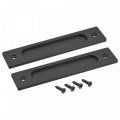 Finger Flush Pull Handle 180x40x5 7mm Rectangle For Drawer Door Black 2pcs 