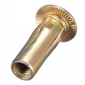 Uxcell Multi-grip Rivet-nut M6 Pre-bulbed Shank Carbon Steel Color-zinc-plated Flat Head Threaded Insert Nut 25pcs