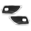 Front Bumper Fog Light Lamp Covers Bezel Pair For Jeep Cherokee 2019-2020 Black Chrome Housing 