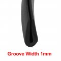Uxcell 2m Long 1mm Groove Wide 13mm Height Rubber Hollow Air Sealed Seal Strip Black