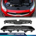 Front Upper Bumper Grille Radiator Sight Shield Cover For Kia Forte 2019-2021 Ki1224116 Ki1200205 86370m7000 86350m7010