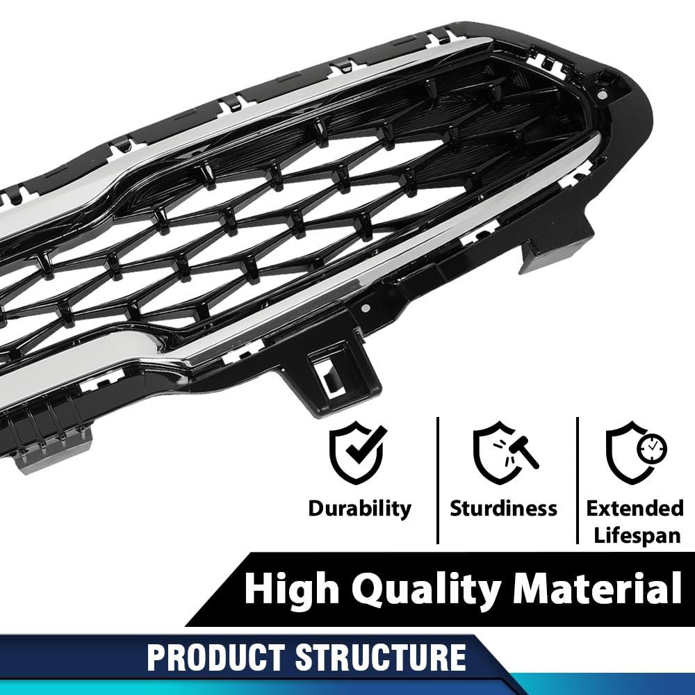 Front Upper Bumper Grille Radiator Sight Shield Cover For Kia Forte 2019-2021 Ki1224116 Ki1200205 86370m7000 86350m7010
