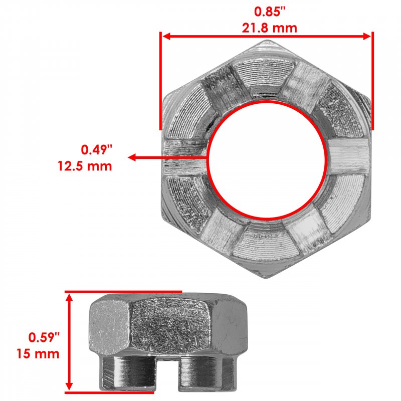 Caltric Front Wheel Castle Nut With Cotter Pin For Kawasaki 42045-020 92015-1765