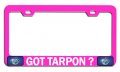 Got Tarpon Fishing Pink Metal License Plate Frame Tag Holder E70 