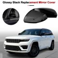 Glossy Black Mirror Cover Replacement For 2022 2023 2024 2025 Jeep Grand Cherokee With Turn Signal Direct Set Of 2 Left And