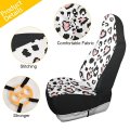 Zoeo 2pc Car Seat Covers Leopard Bling Print Pink Heart Women Front Seats Only Neoprene Accessories Organizer Pocket For Auto