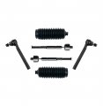 Partsw 6 Pc Front Steering Kit Outer Inner Tie Rod Ends With Rack Pinion Bellow Boots 