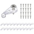 36sets Glass Retainer Clips Kit With Screw 25mm Plastic Cabinet Door Panel Mirror Holder For Fixing 4mm Thick Clear 