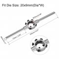 Uxcell 25mm Round Die Stock Handle Wrench Holder For Metric M7-m9 12mm-25mm Zinc Alloy Carbon Steel 2pcs