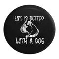 Distressed Spare Tire Cover Life Is Better With A Dog Boxer Pug Boston Terrier K9 35 Inch 