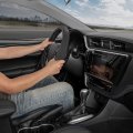 Motor Trend Griptech Sport Black Steering Wheel Cover Enhanced Traction And Comfort For Car Truck Van Suv 15 Inch Two-tone 