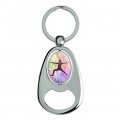 Graphics More Warrior Ii 2 Yoga Pose Keychain Chrome Metal Spinning Oval Bottle Opener 