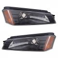 Brock Replacement Driver And Passenger Set Park Signal Front Marker Lights For 2002-2006 Avalanche Pickup Truck W Body Cladding 