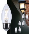 B11 Led Light Bulb 3000k Soft White 250 Lumens Clear Finish E26 Medium Base Dimmable Wet Rated Ip65 Enclosed Fixture 120v 