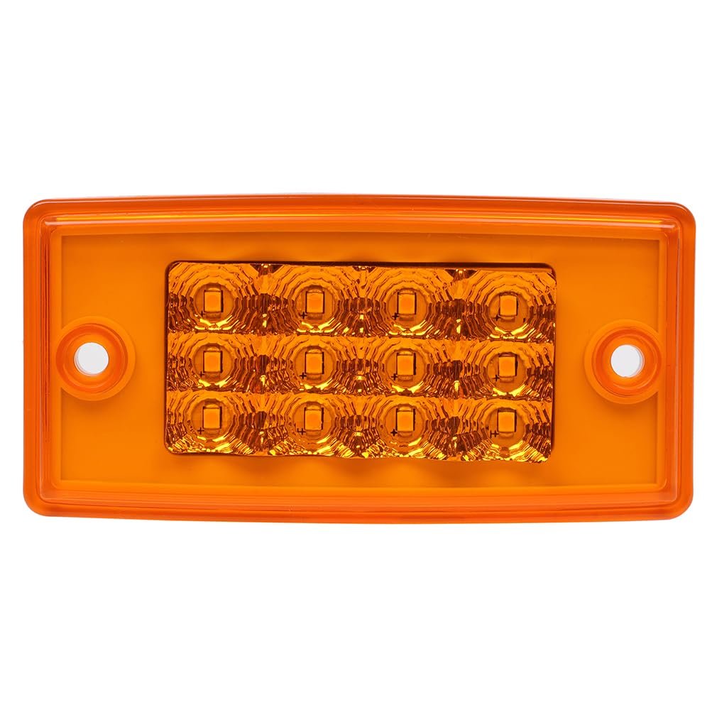 5 Pack 12 Led Rectangle Truck Trailer Side Marker Lights Amber Clearance Roof Indicator Lamps Waterproof Surface Mount For Rv