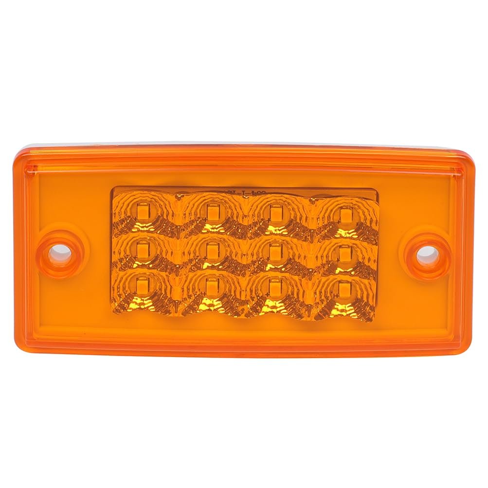 5 Pack 12 Led Rectangle Truck Trailer Side Marker Lights Amber Clearance Roof Indicator Lamps Waterproof Surface Mount For Rv