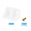 Uxcell 50pcs 90 Degree Plastic Corner Braces 33x19x19mm Nylon Shelf Right Angle Brackets With Screws For Cabinets Cupboards